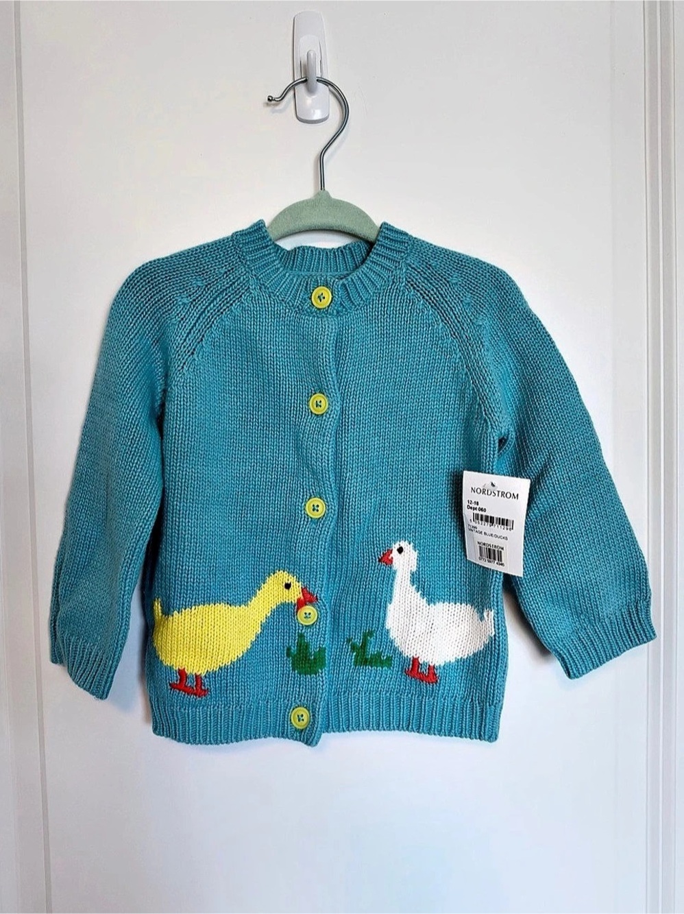 NWT Baby Boden Duck Applique Cardigan - 12-18M